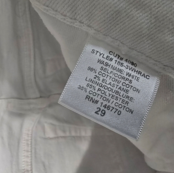 Re/Done High Rise Ankle Crop White Jeans 
Hidden Buttonfly frayed hem five pocke - Picture 11 of 13
